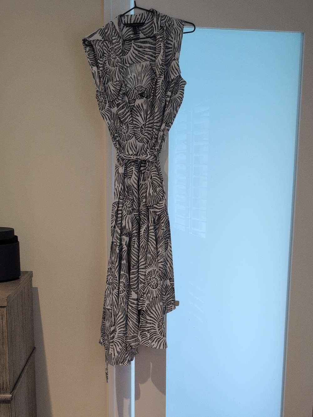 White House Black Market Black & White Printed Midi Dress